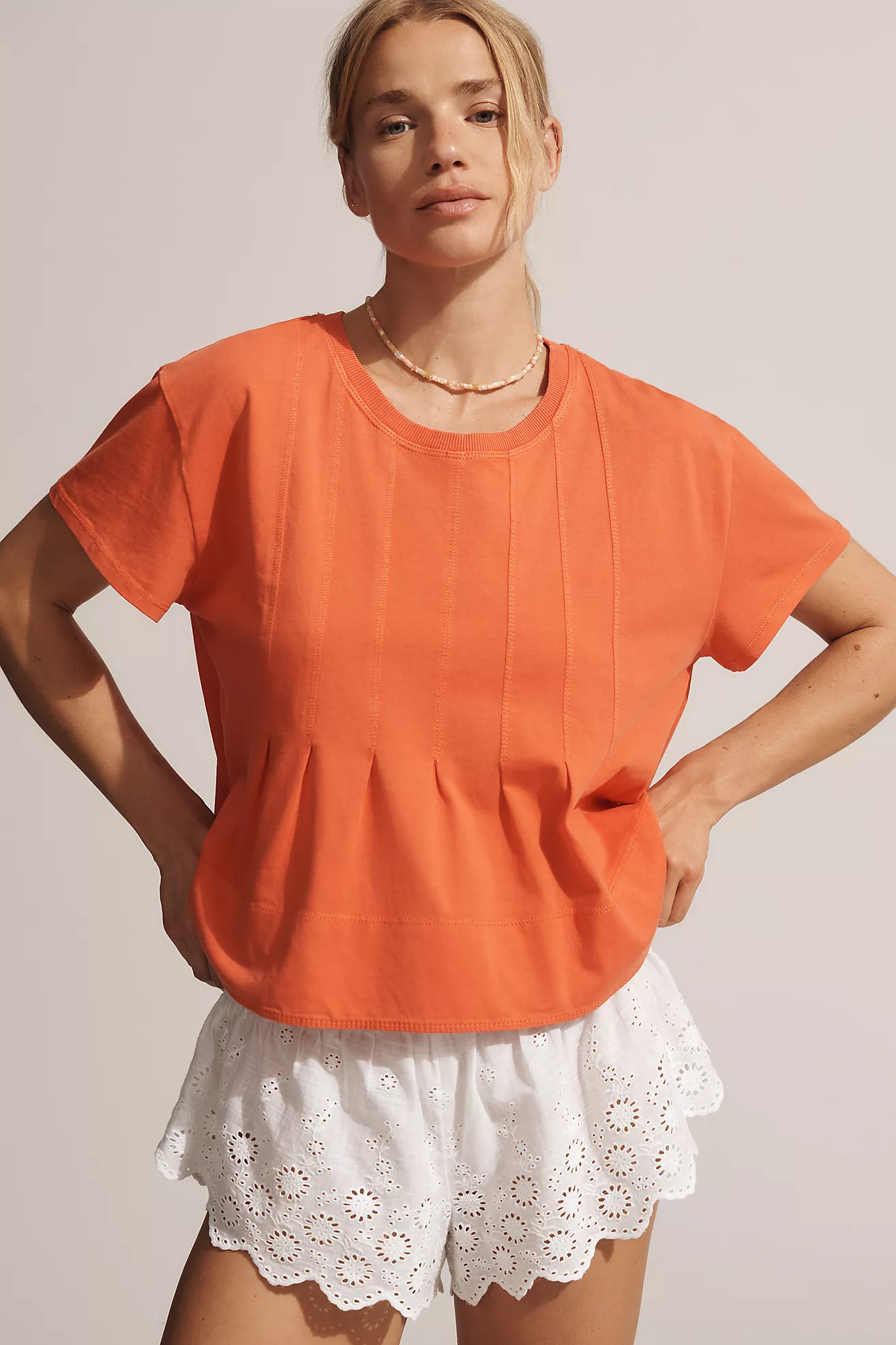 Pilcro Pleated Swing Tee | Anthropologie (US)