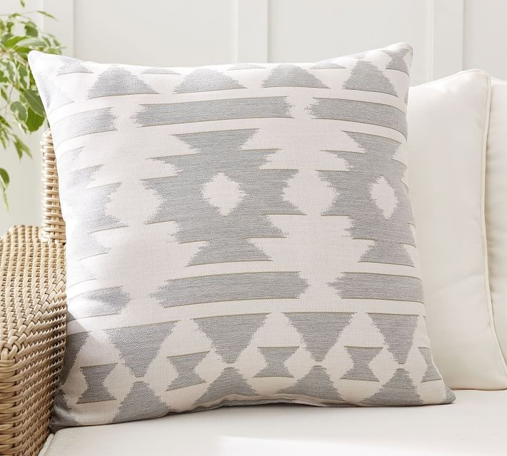 Sunbrella® Arlo Geo Jaquard Indoor/Outdoor Pillow | Pottery Barn (US)