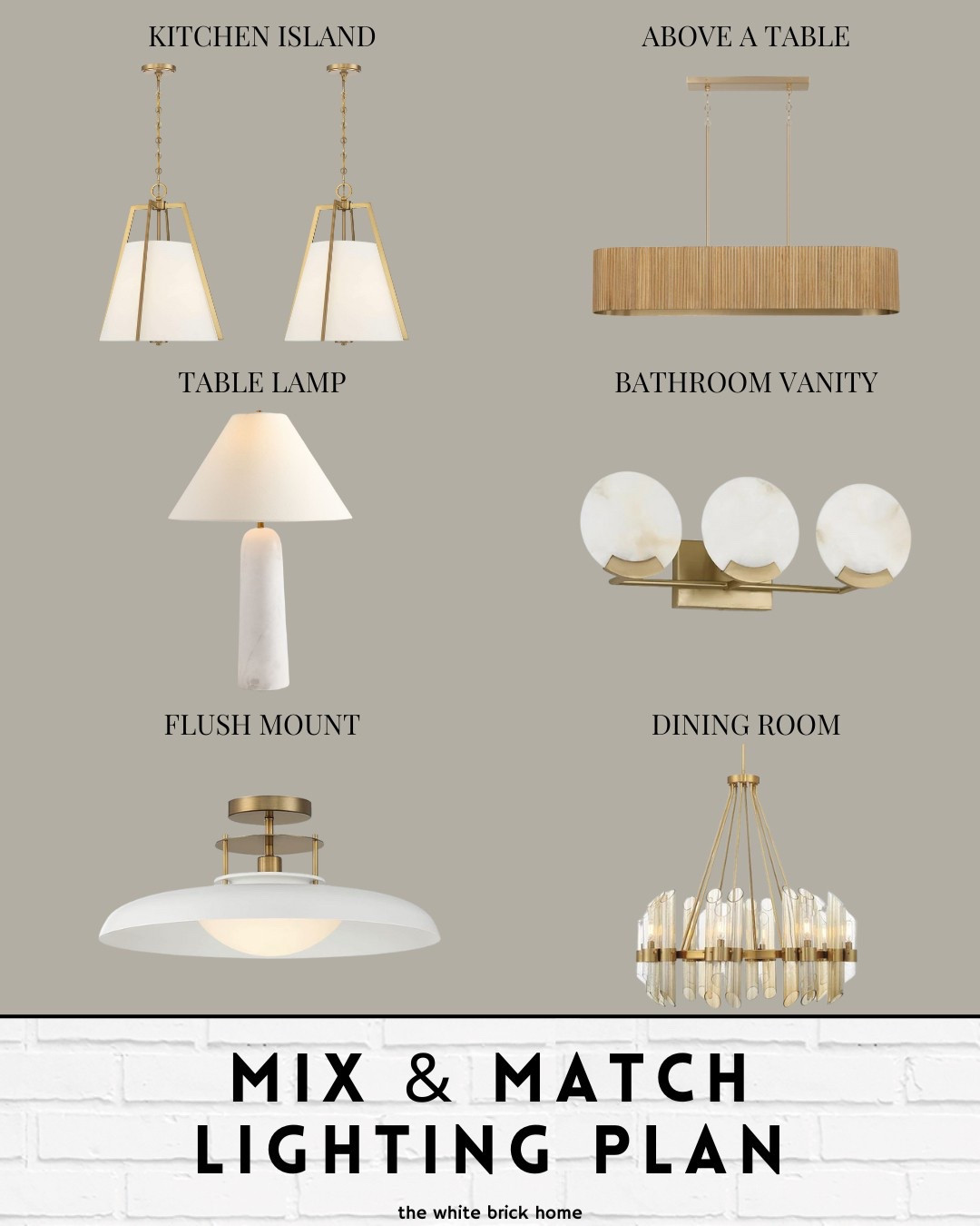 Beautiful brass light fixtures that will coordinate beautifully throughout your home! 

Lights, ceiling lights, kitchen lighting, kitchen island lighting, kitchen pendant, chandelier, table lamp, bathroom vanity, vanity lighting, powder room lighting, table lamp, lamp, flush mount light, chandelier, foyer light, dining room, dining room light, home decor, home design, modern lighting, brass light fixtures, lumens, Wayfair, Amazon 

#LTKHome #LTKSaleAlert #LTKStyleTip