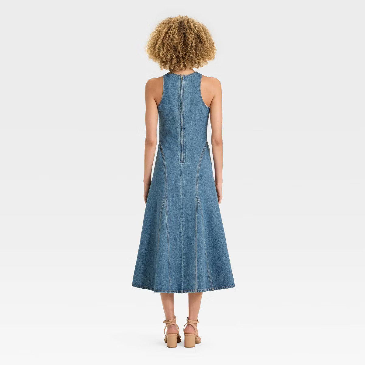 Women's Racerback Denim Midi A-Line Dress - Future Collective | Target