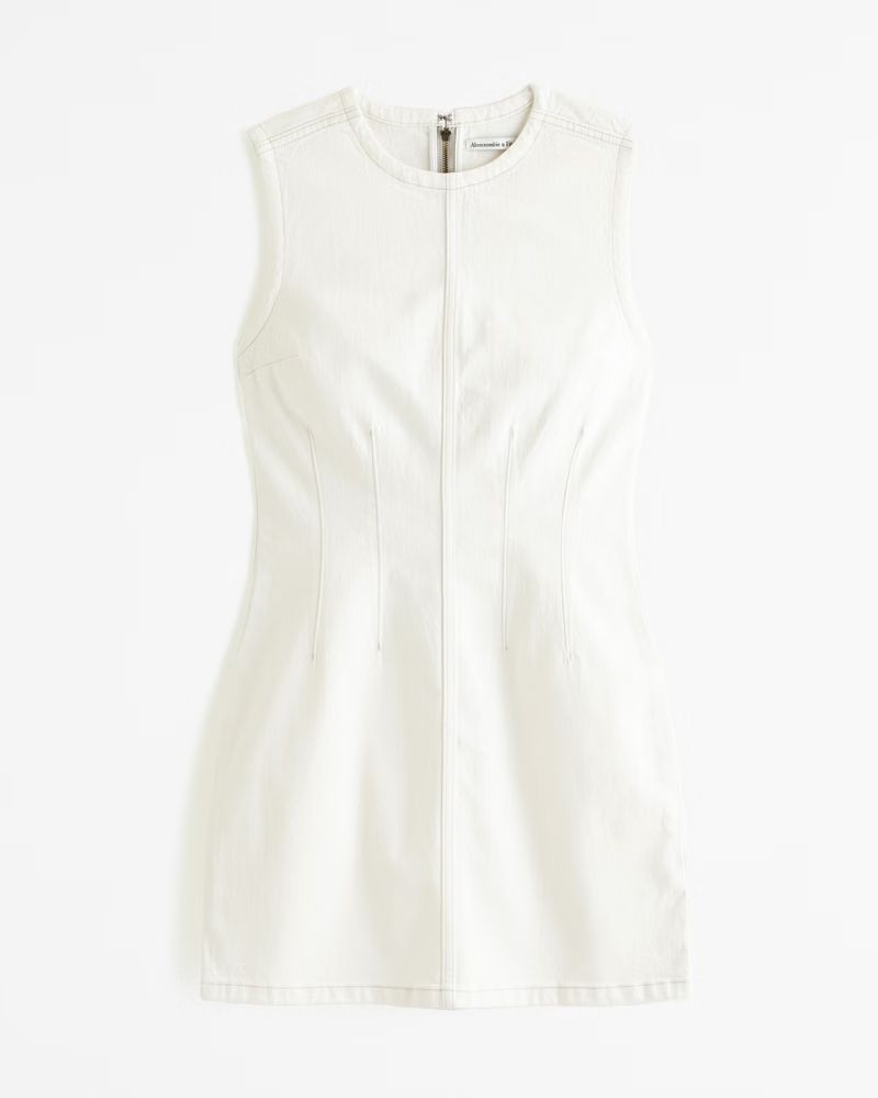 Women's Shell Denim Mini Dress | Women's New Arrivals | Abercrombie.com | Abercrombie & Fitch (US)