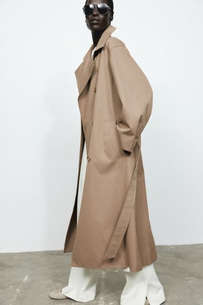 Trench coat - Dark beige - Ladies | H&M GB | H&M (UK, MY, IN, SG, PH, TW, HK)