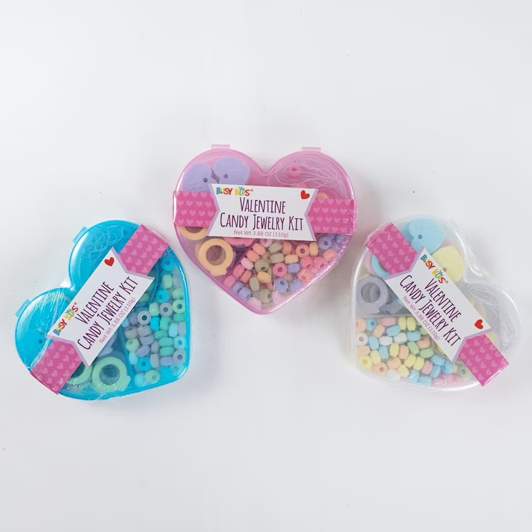 Busy Kids Valentine Hard Candy Filled Jewelry Kit Heart 3.88 oz. | Walmart (US)