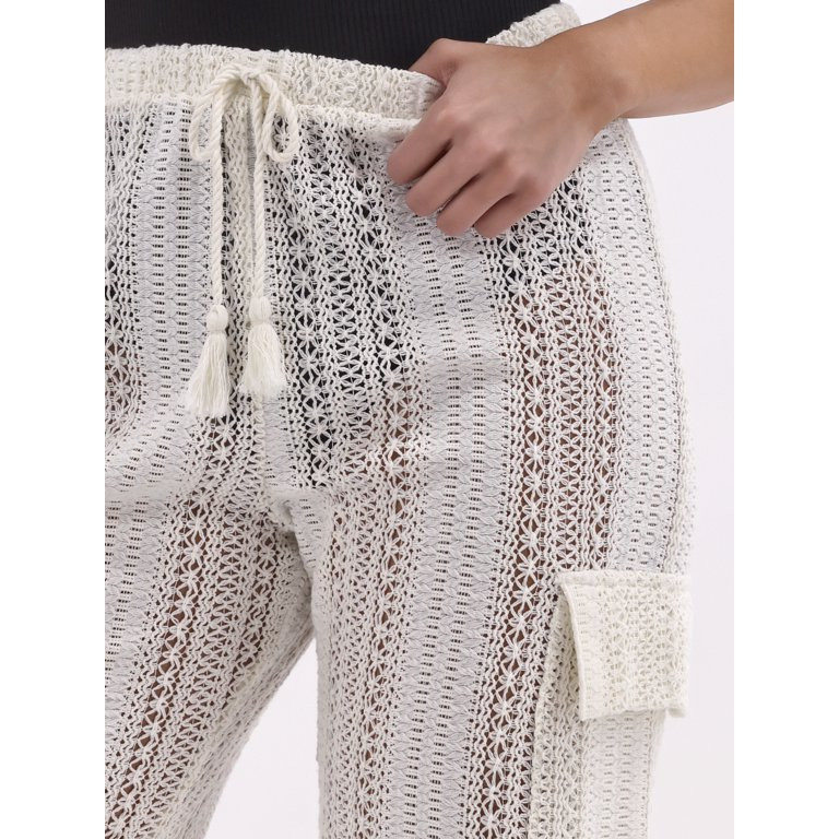 No Boundaries Women's Crochet Cargo Coverup Pants, Sizes XXS - XXL | Walmart (US)