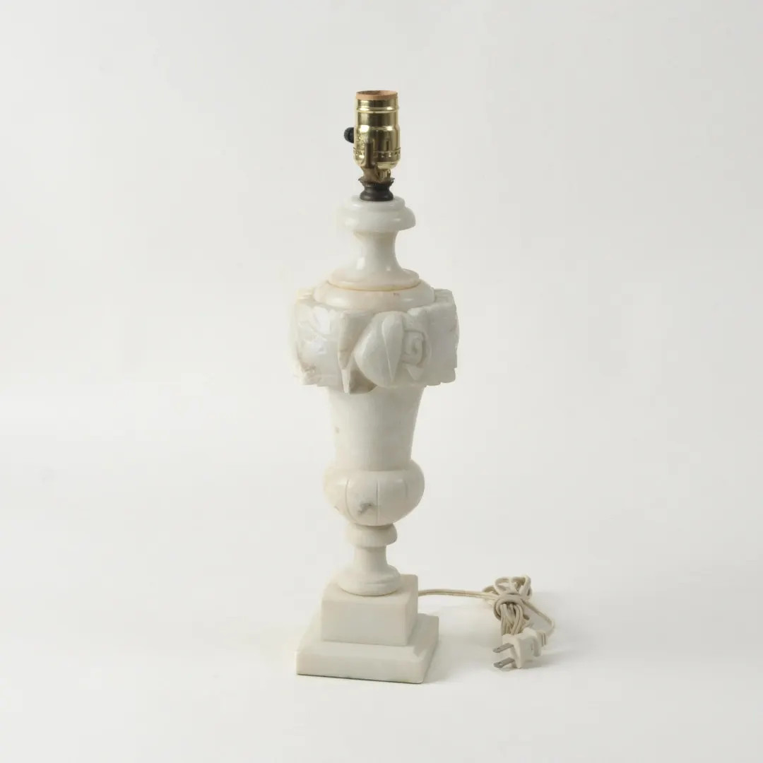 Vintage Marble Lamp With Carved Rose and Leaf Motif - Etsy | Etsy (US)