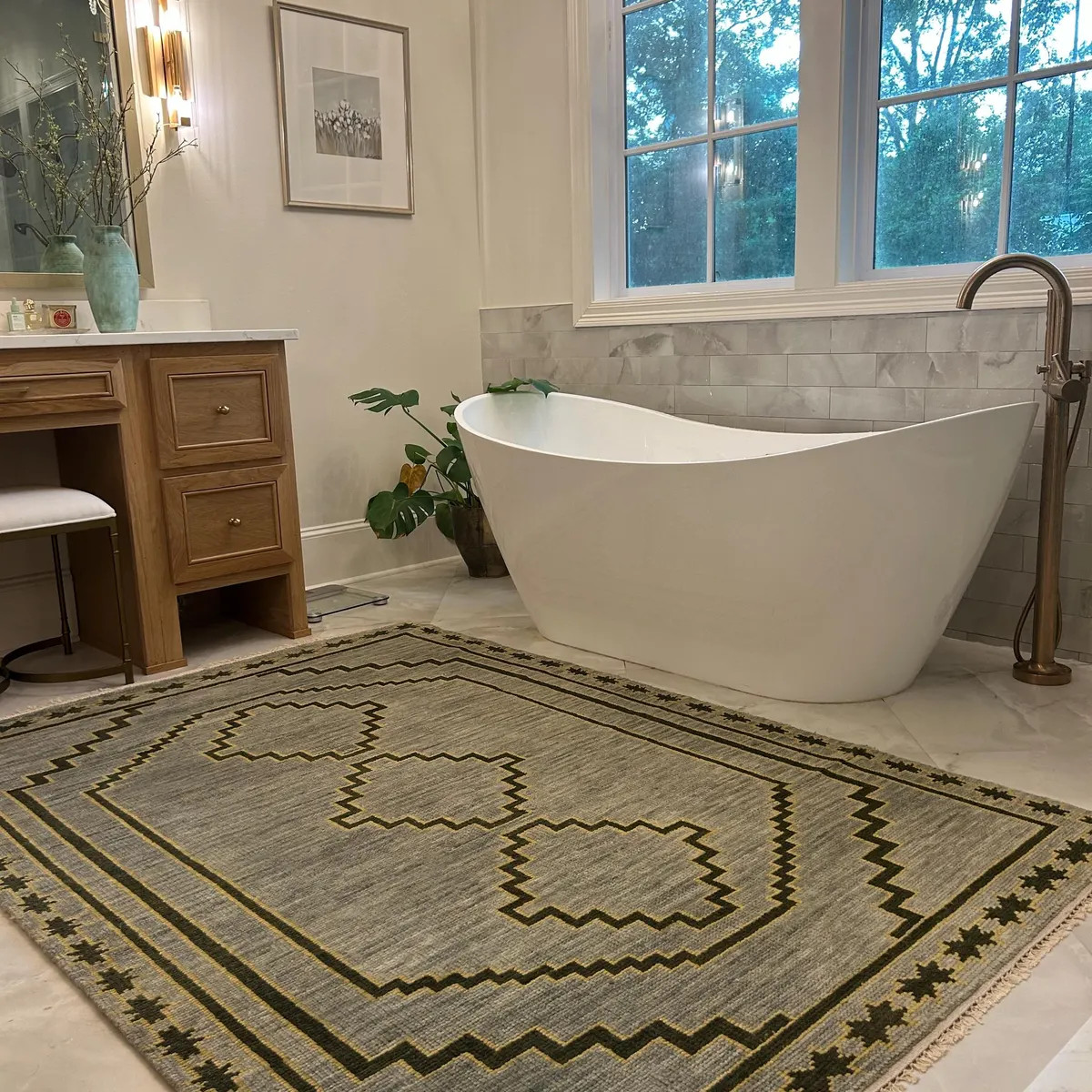 Paphos Hand-knotted New Zealand Wool Area Rug |inspired Carpet | Traditional Luxury Floor Area Ru... | Etsy (US)