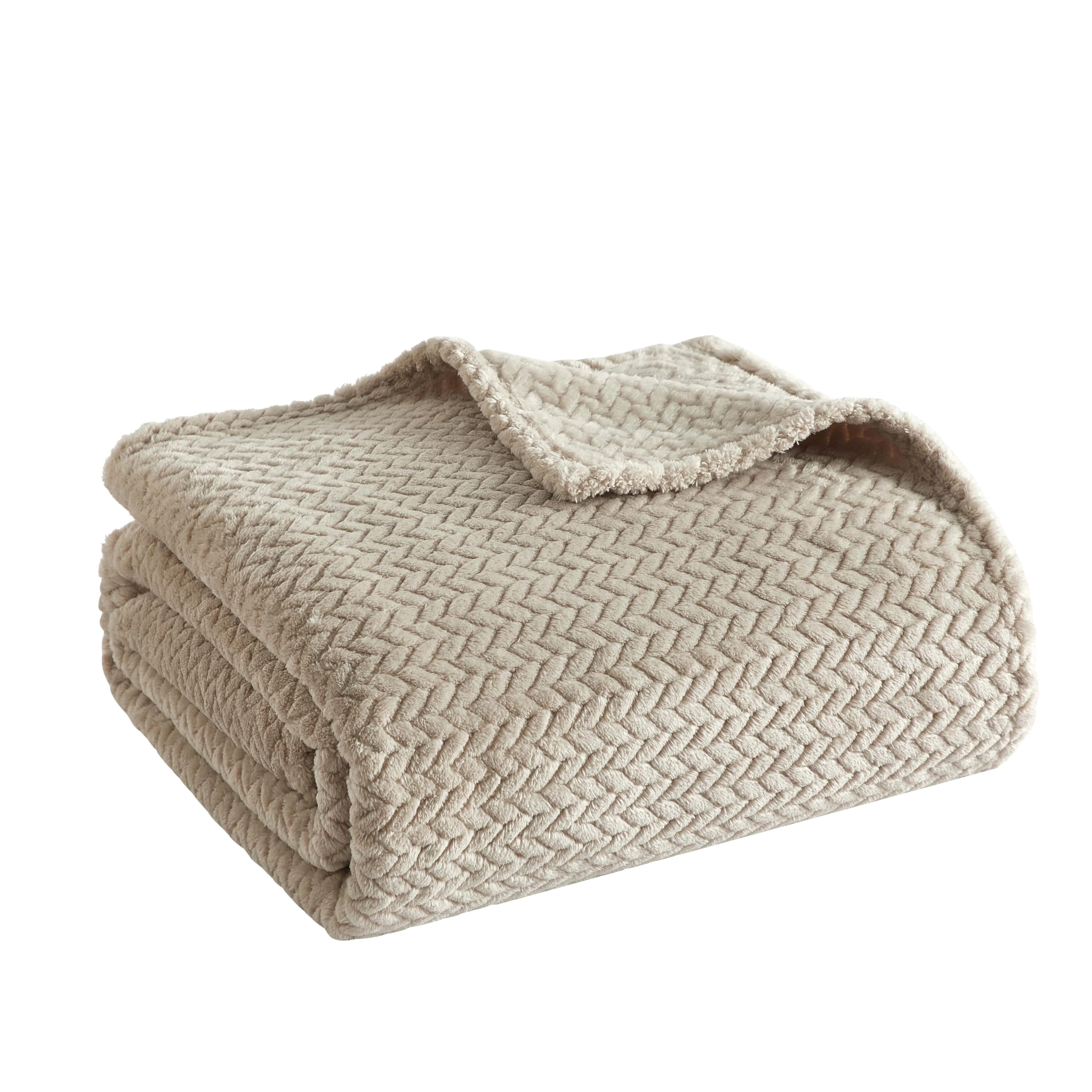 Mainstays Plush Textured Blanket, Grey Stone, Full/Queen 90" x 90", All Ages | Walmart (US)