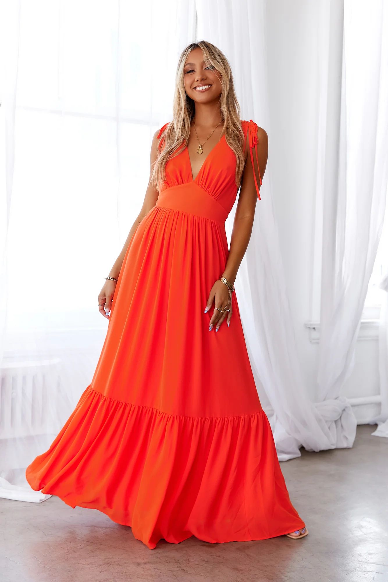 HELLO MOLLY Stand Out Heart Maxi Dress Bright Red | Hello Molly