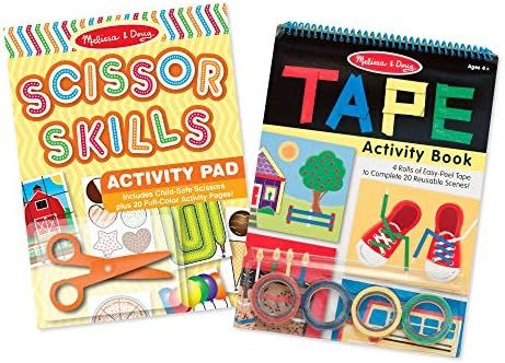 Melissa & Doug Scissor Skills and Tape Activity Pad Set (Child Safety Scissors, 4 Rolls of Tape, ... | Amazon (US)