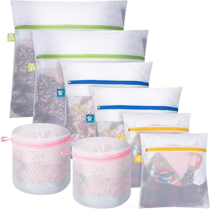 DOMIES 8 PCS Mesh Laundry Bags for Delicates, Lingerie Bags for Laundry, Mesh Wash Bag with Zippe... | Amazon (US)