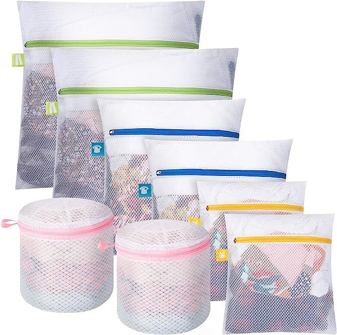 DOMIES 8 PCS Mesh Laundry Bags for Delicates, Lingerie Bags for Laundry, Mesh Wash Bag with Zippe... | Amazon (US)
