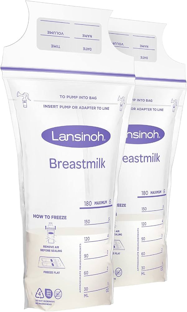 Lansinoh Breastmilk Storage Bags, 200 Count Value Pack, Easy to Use Milk Storage Bags for Breastf... | Amazon (US)