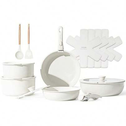 CAROTE 11pcs Pots And Pans Set, Nonstick Kitchen Cookware Sets With Detachable Handles, Induction Cookware, Pans For Cooking, Cooking Pot | SHEIN