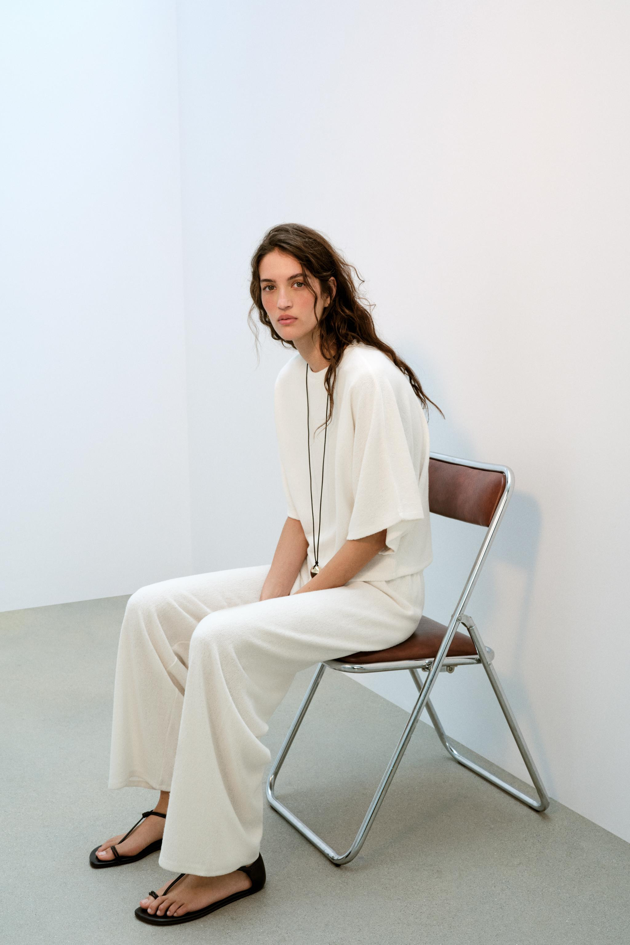 RUSTIC WIDE-LEG TROUSERS | Zara UK