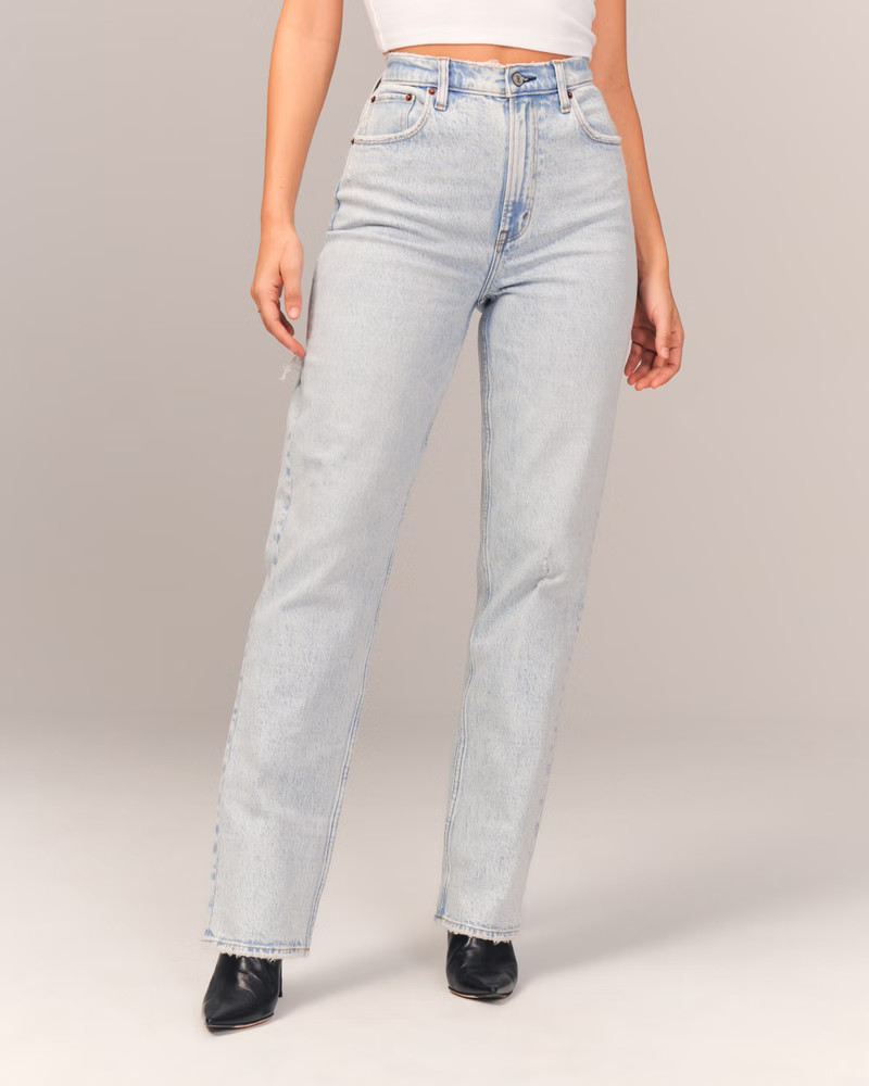 Curve Love Ultra High Rise 90s Straight Jean | Abercrombie & Fitch (US)