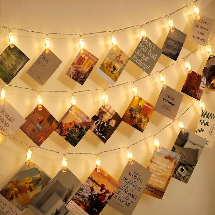 Photo String with Clips 20 LEDs Battery Operated Room Decorations Twinkle Photo Clips String Ligh... | Amazon (US)