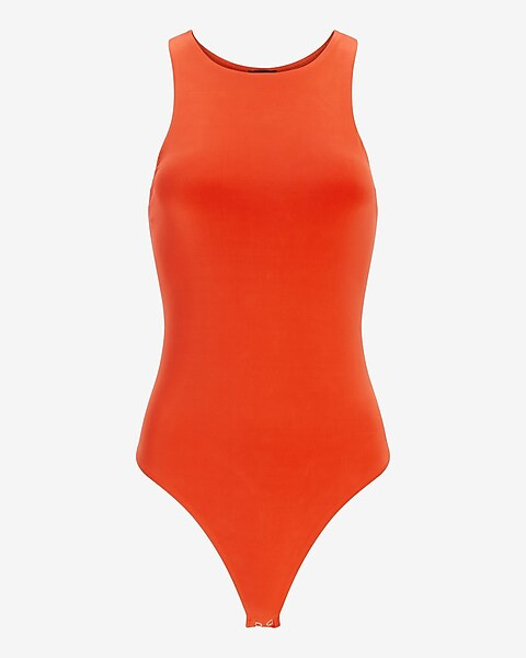 Body Contour Double Layer High Neck Thong Bodysuit | Express