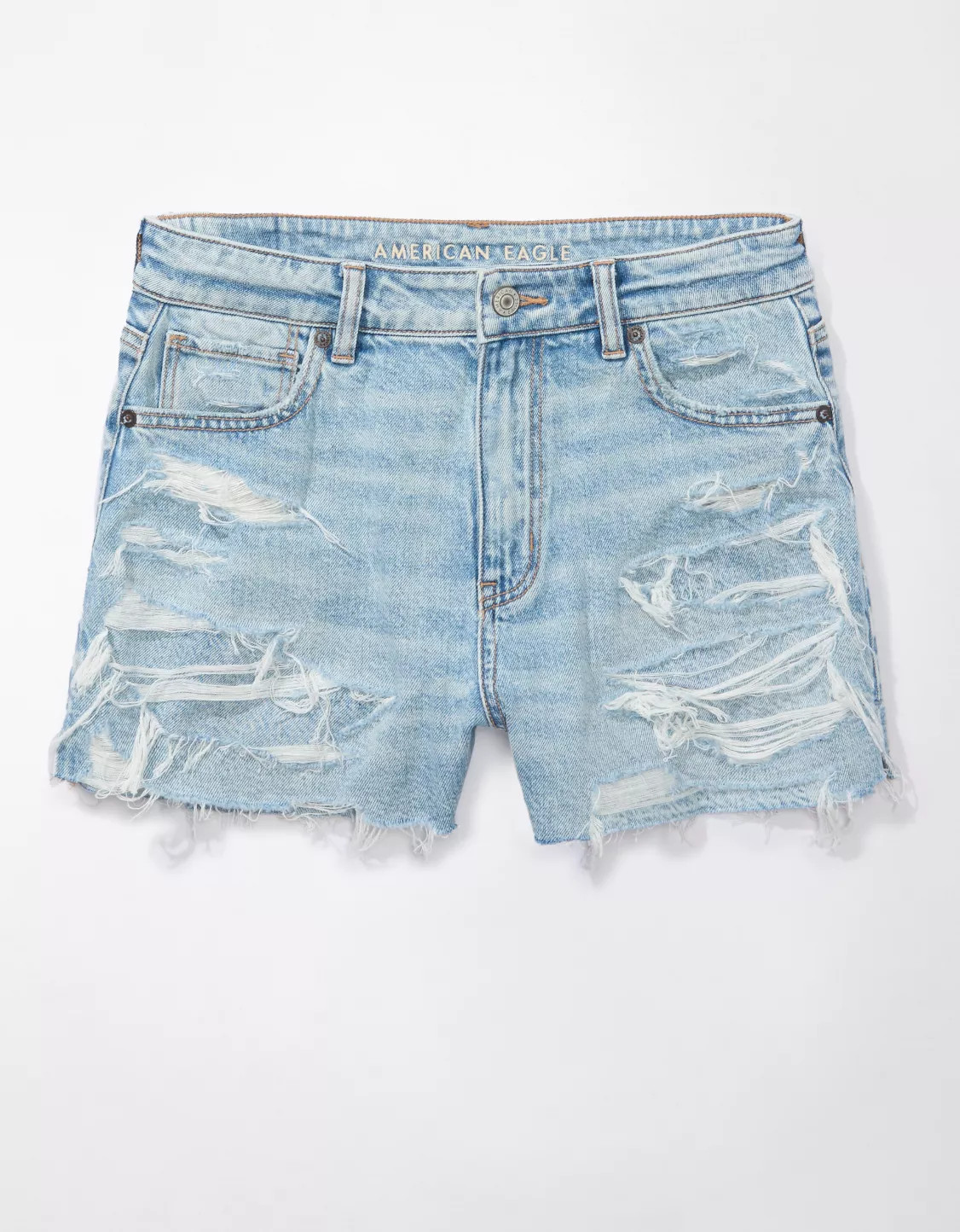 AE Strigid Ripped Denim Mom Short | American Eagle Outfitters (US & CA)