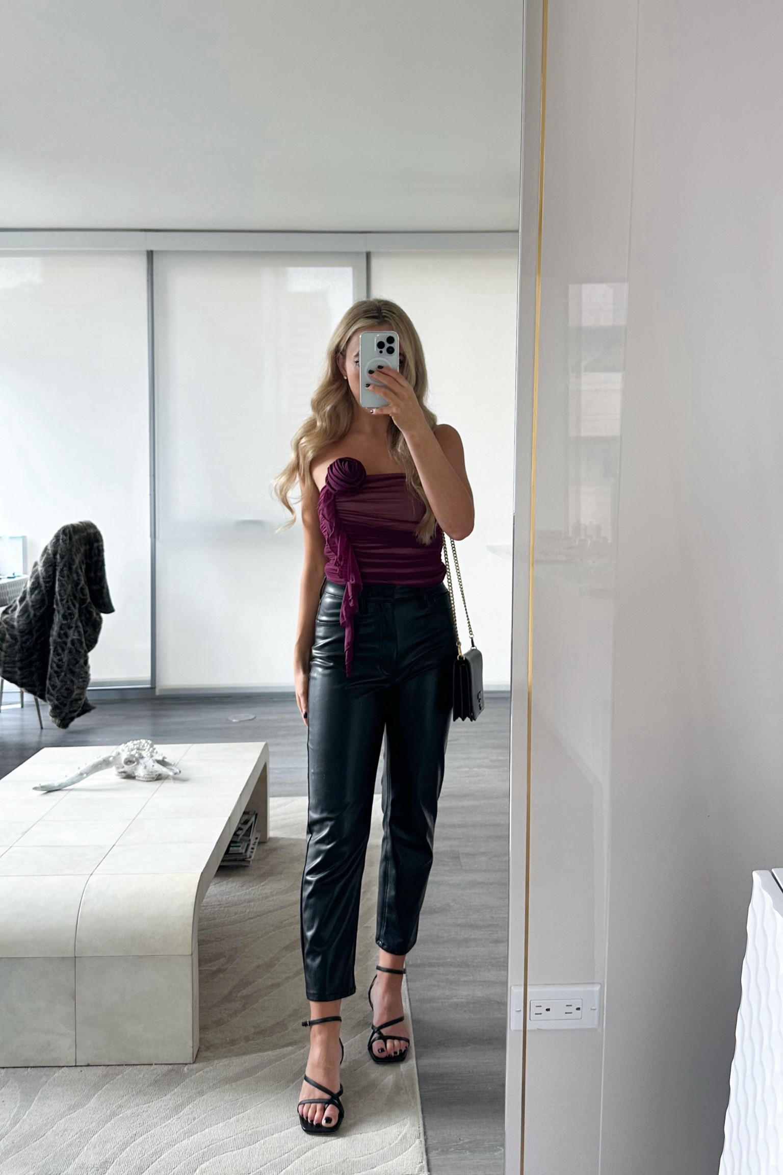 this top is soo fun under $50 and looks even better in person compared to the photo 

holiday party, faux leather pants, vegan leather pants, black leather pants outfit, going out top, #LTKHoliday

#LTKfindsunder50 #LTKparties

#LTKFindsUnder50 #LTKParties #LTKSeasonal