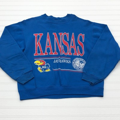 Vintage Hanes Kansas Jayhawks Seal Blue Crewneck Sweatshirt Adult Size L USA  | eBay | eBay US