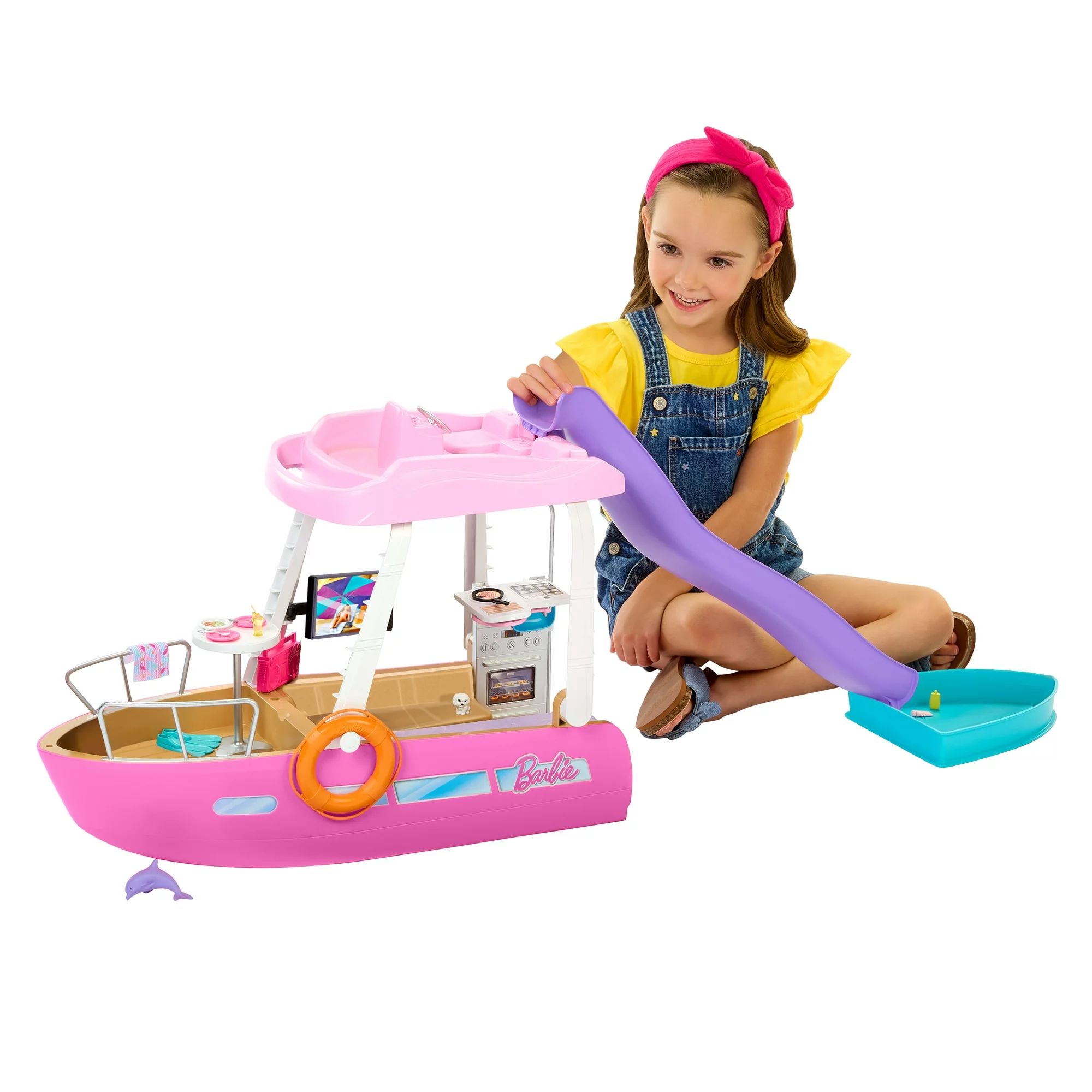 Barbie Dream Boat Playset with 20+ Accessories Including Dolphin, Pool and Slide | Walmart (US)