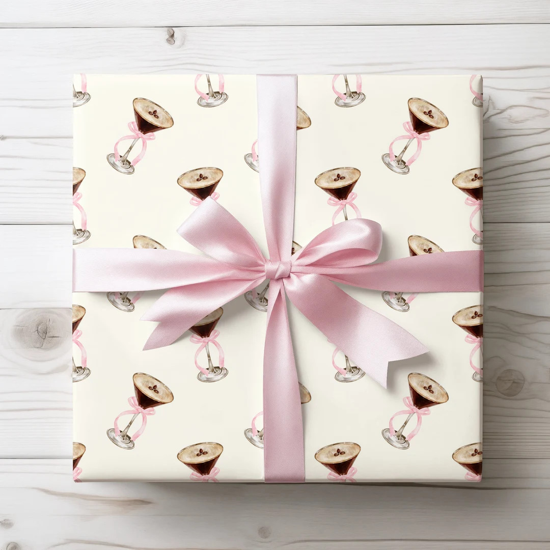 Espresso Martini Wrapping Paper, Coquette Gift Wrap, Martini Glasses Gift Wrap, Birthday Gifts, G... | Etsy (US)