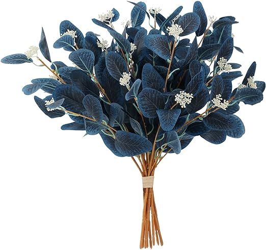 dallisten 20" Silk Artificial Eucalyptus Stems, 12Pcs Fake Eucalyptus Stem with Leaves Berries, G... | Amazon (US)