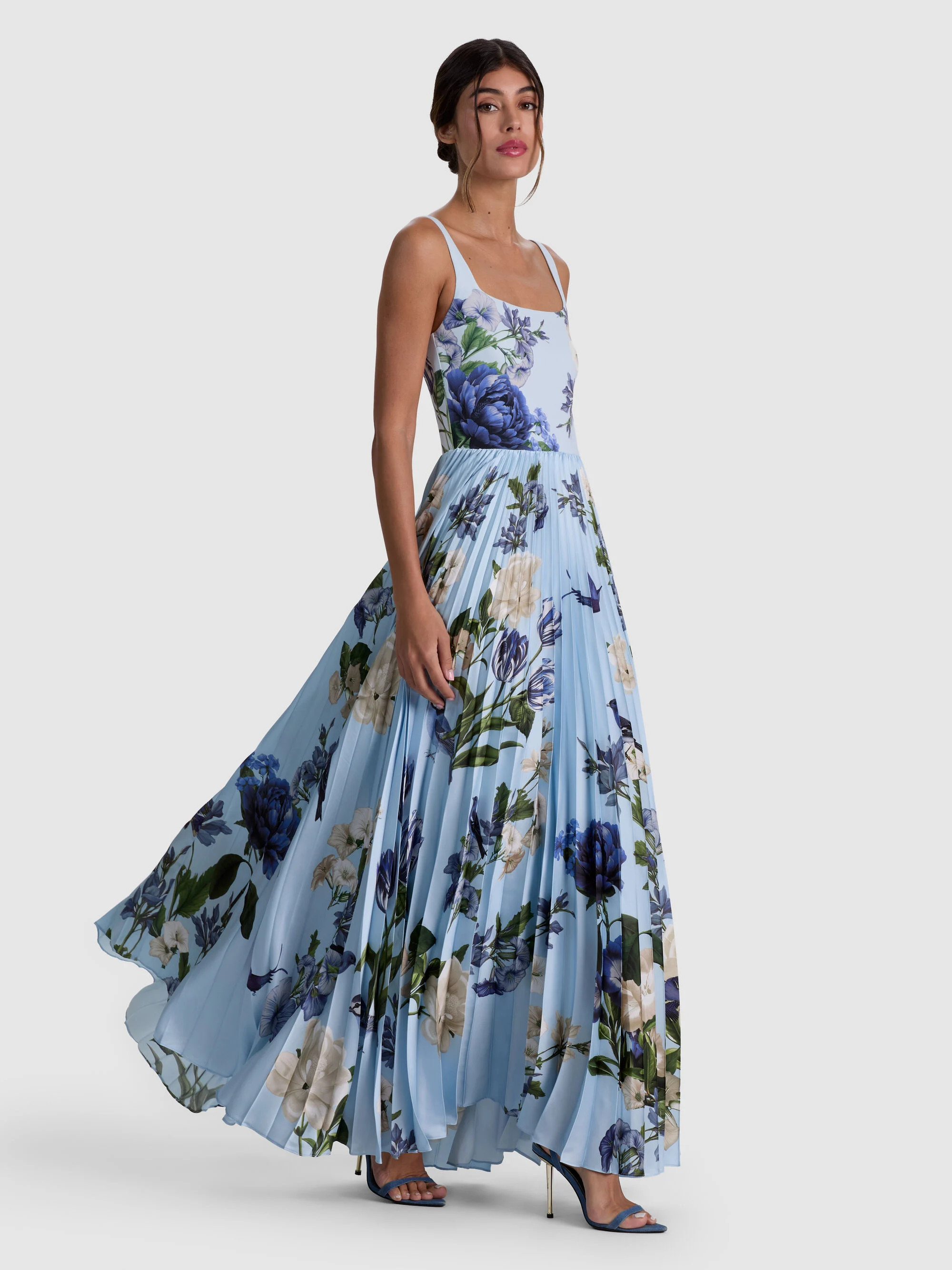 CAROLYN PLEATED MAXI DRESS | Alice + Olivia