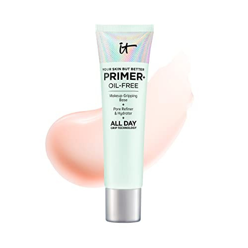 IT Cosmetics Your Skin But Better Makeup Primer+ - Extends Makeup Wear, Hydrates Skin, Refines the Look of Pores - With Glycerin, Bark Extract & Ginger Root Extract - Oil-Free Formula - 1 fl oz | Amazon (US)