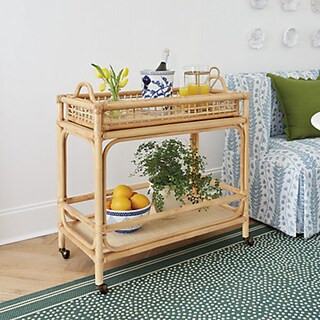 Santiago Rattan Bar Cart | Ballard Designs, Inc.