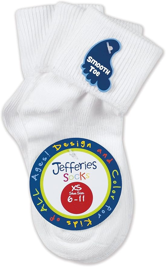 Jefferies Socks Girls School Uniform Seamless Dress Turn Cuff Ankle Socks 3 Pair Pack | Amazon (US)