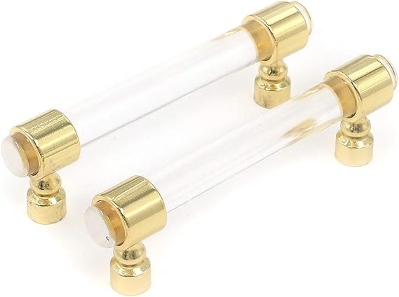 Clear Pull Handles Karcy Door Pull Handle Acrylic Center to Center 96mm/3.8" Gold Transparent Set... | Amazon (US)