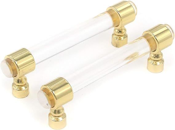 Clear Pull Handles Karcy Door Pull Handle Acrylic Center to Center 96mm/3.8" Gold Transparent Set... | Amazon (US)