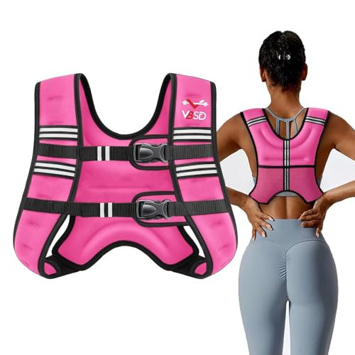 VBSD Weighted Vest Woman 12LB Weight Vest for Women Men Body Weight Vests for Walking Strength Training Running Workout Jogging Fitness Pink | Amazon (US)