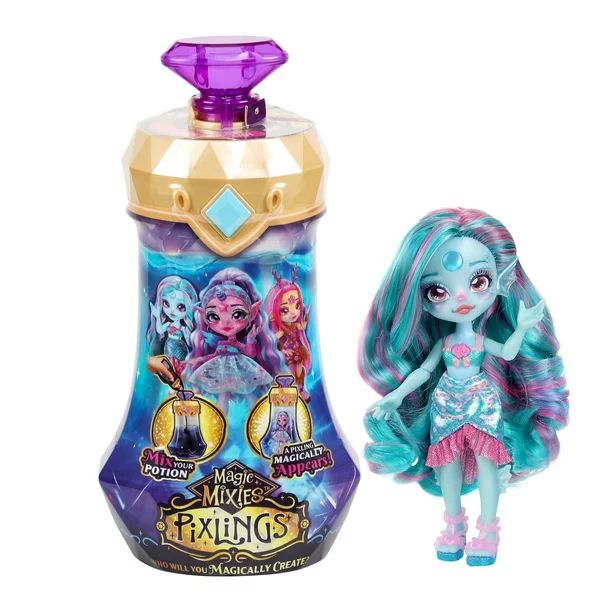 Magic Mixies Pixlings Marena the Mermaid Pixling 6.5 inch Doll Inside a Potion Bottle, Ages 5+ | Walmart (US)