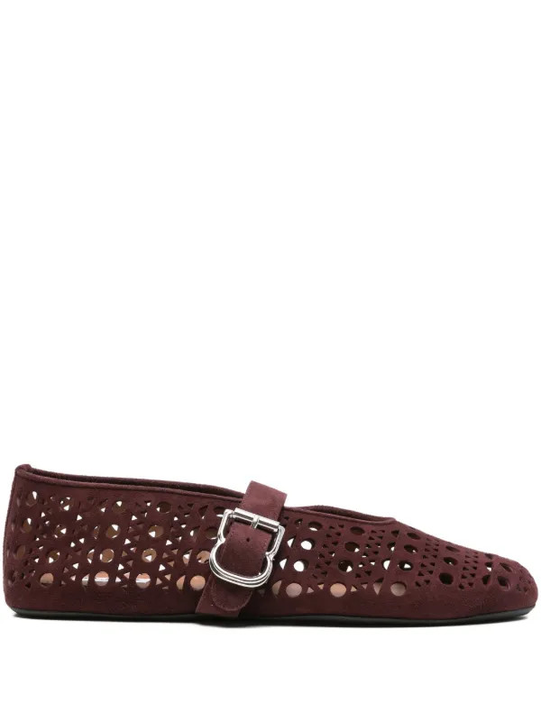 Alaïa cut-out Buckle Ballet Flats | Red | FARFETCH AR | Farfetch Global