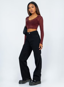 Kalinda Denim Jeans Black | Princess Polly US