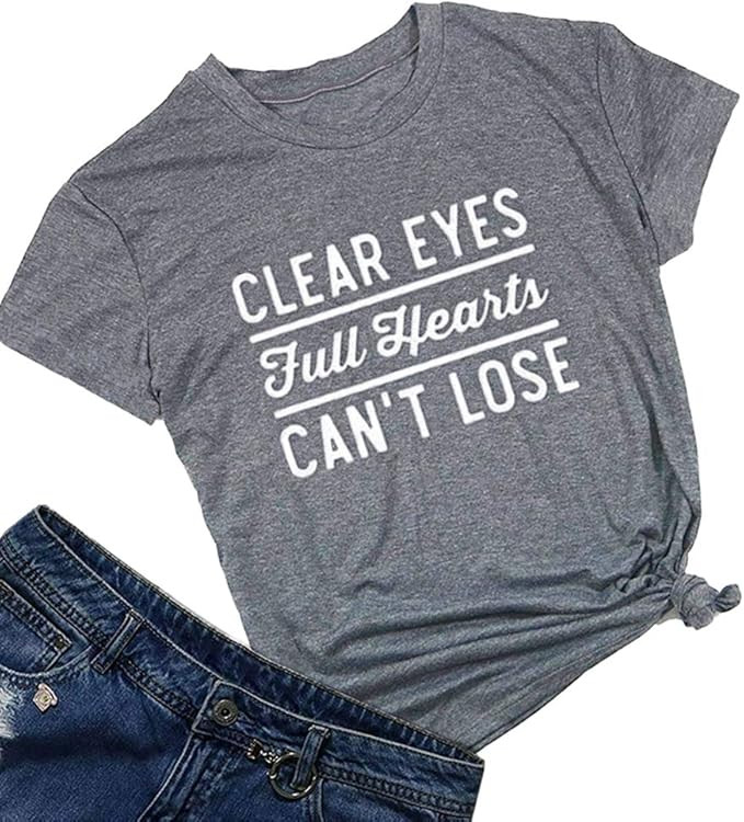 Womens Clear Eyes Full Hearts Can't Lose Summer T Shirt Tops Graphic Tees | Amazon (US)