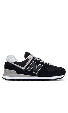 New Balance 574 Core Sneaker in Black & White from Revolve.com | Revolve Clothing (Global)