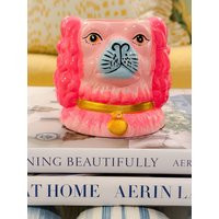 Bright Pink Painted Staffordshire Dog Vase | Etsy (US)