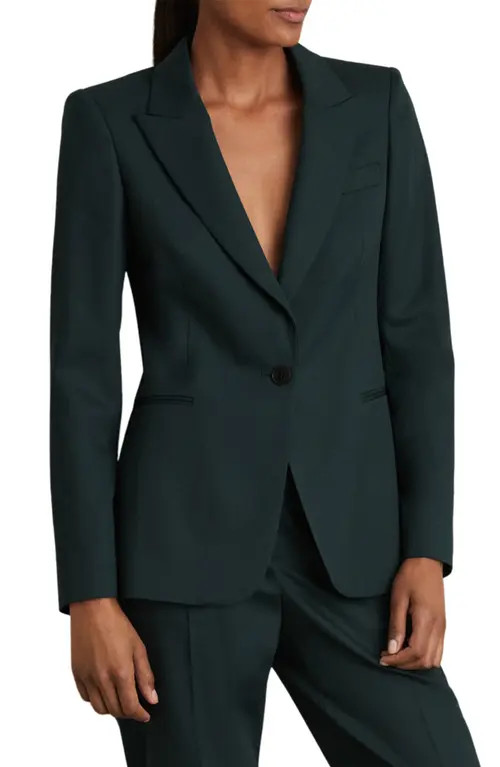 Reiss Jade Wool Blend Jacket in Green at Nordstrom, Size 4 Us | Nordstrom