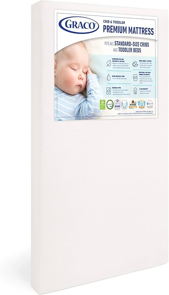 Graco Premium Crib & Toddler Mattress - GREENGUARD & CertiPUR-US Certified, Machine Washable Cove... | Amazon (US)