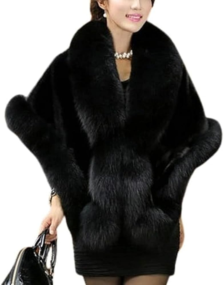 Women's Faux Fur Shawl Scarf Wrap Shrug Cloak Coat Cape Winter Warm
        Soft, Versatile, Brid... | Amazon (US)