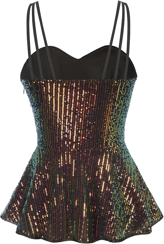 GRACE KARIN Women's Spaghetti Strap Ruffle Camisole Sleeveless Peplum Tops | Amazon (US)