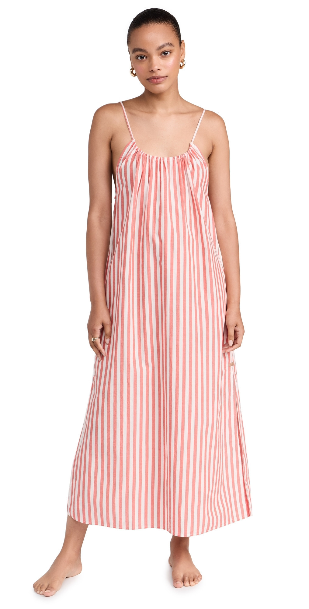 Lunya Airy Cotton Curved Maxi Dress Stripe S | Shopbop