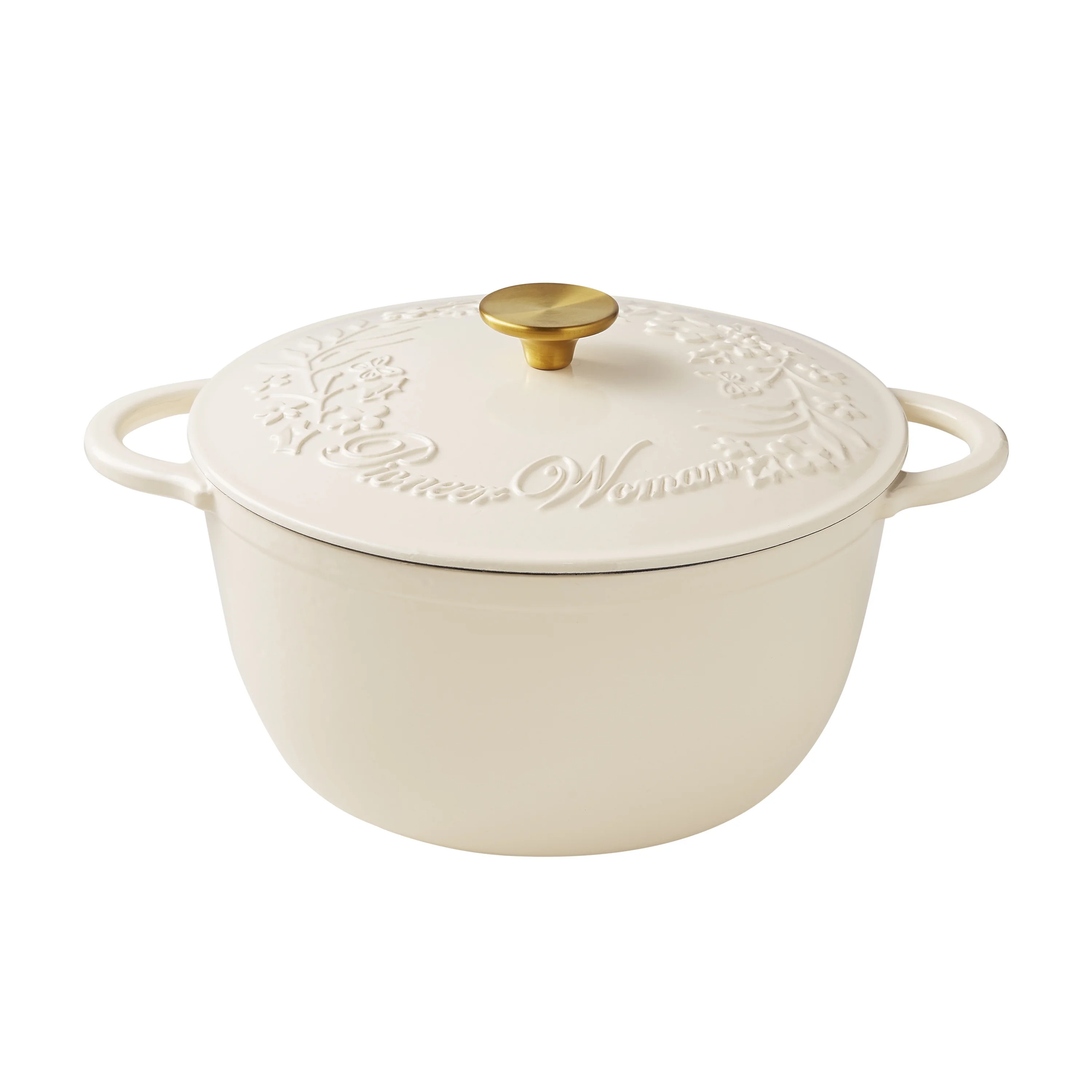 The Pioneer Woman Timeless Beauty 6-Quart Enamel-on-Cast Iron Holiday Dutch Oven, Linen - Walmart... | Walmart (US)