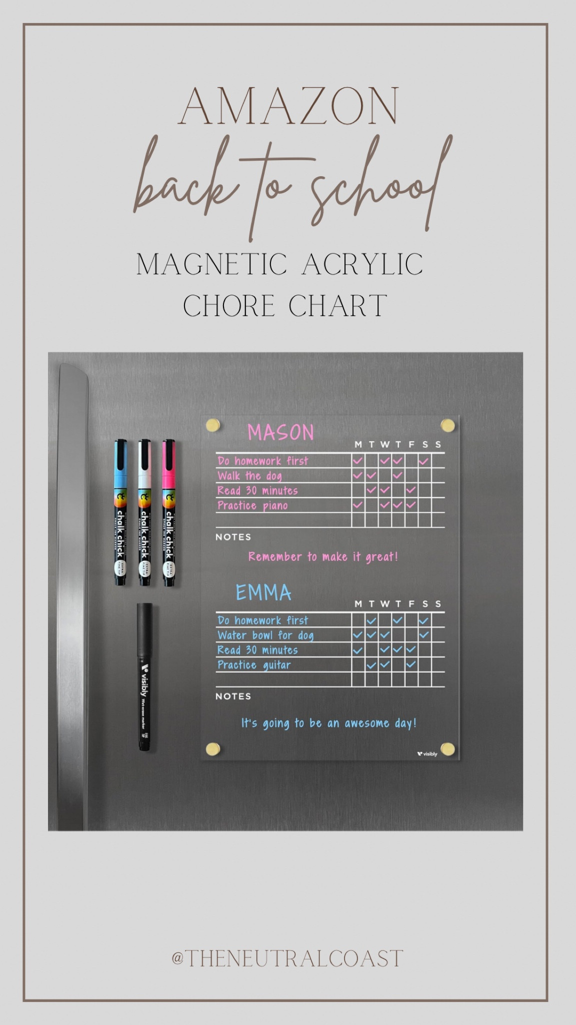 Perfect for back to school.  Create a family command center with this cute acrylic chore chart from Amazon. 

Amazon home.  Back to school. Chore chart. Acrylic chart.  Amazon find. 

#LTKKids #LTKHome #LTKBacktoSchool