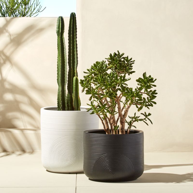 Zen Large Clay Modern Indoor/Outdoor Planters | CB2 | CB2