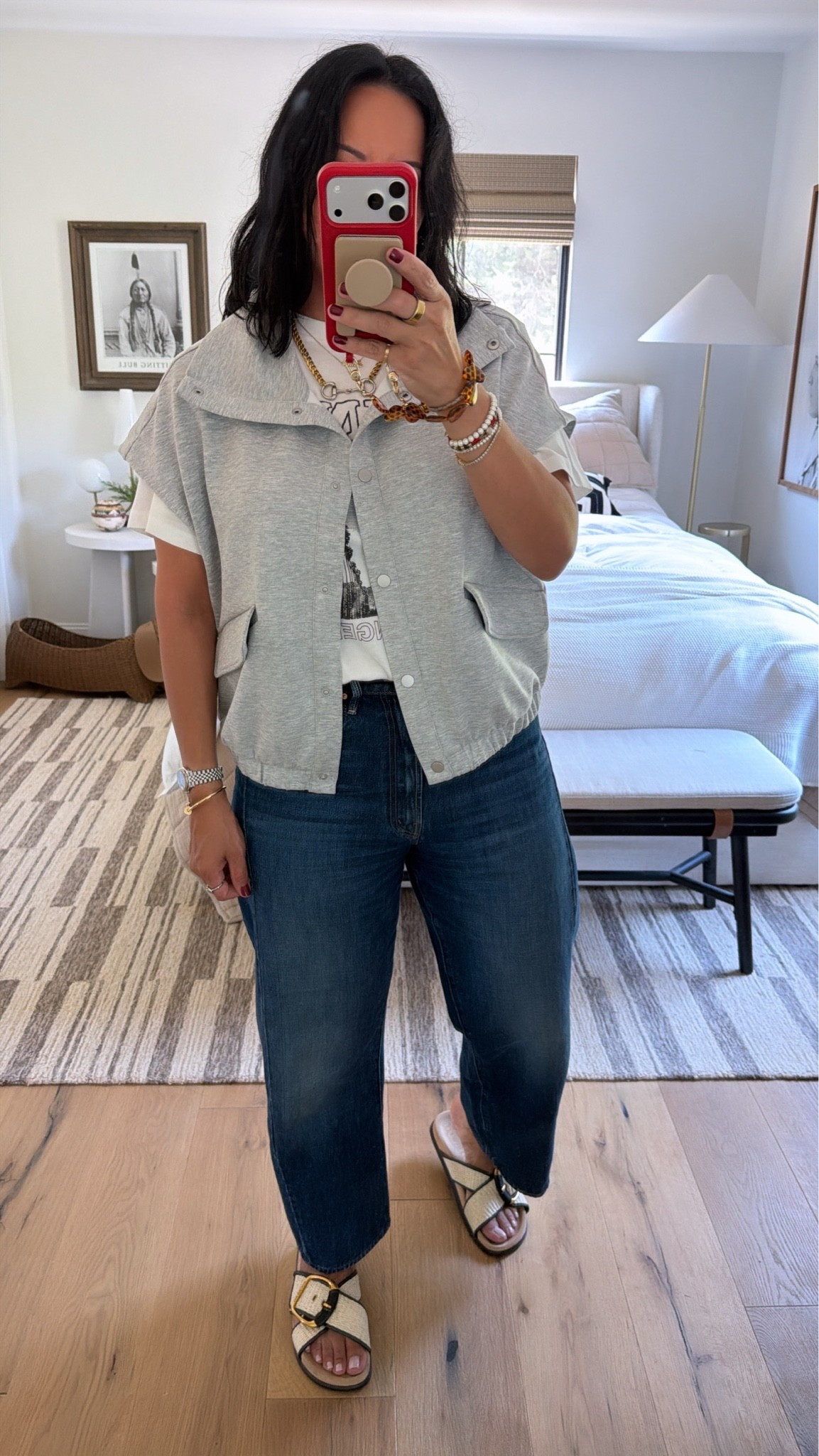 I did a size medium in the vest, but I think the large would have also been a cute fit. T-shirt size medium, jeans size 30 (I’m a curvy size 8), shoes fit tts.

#LTKSaleAlert #LTKOver40 #LTKMidsize