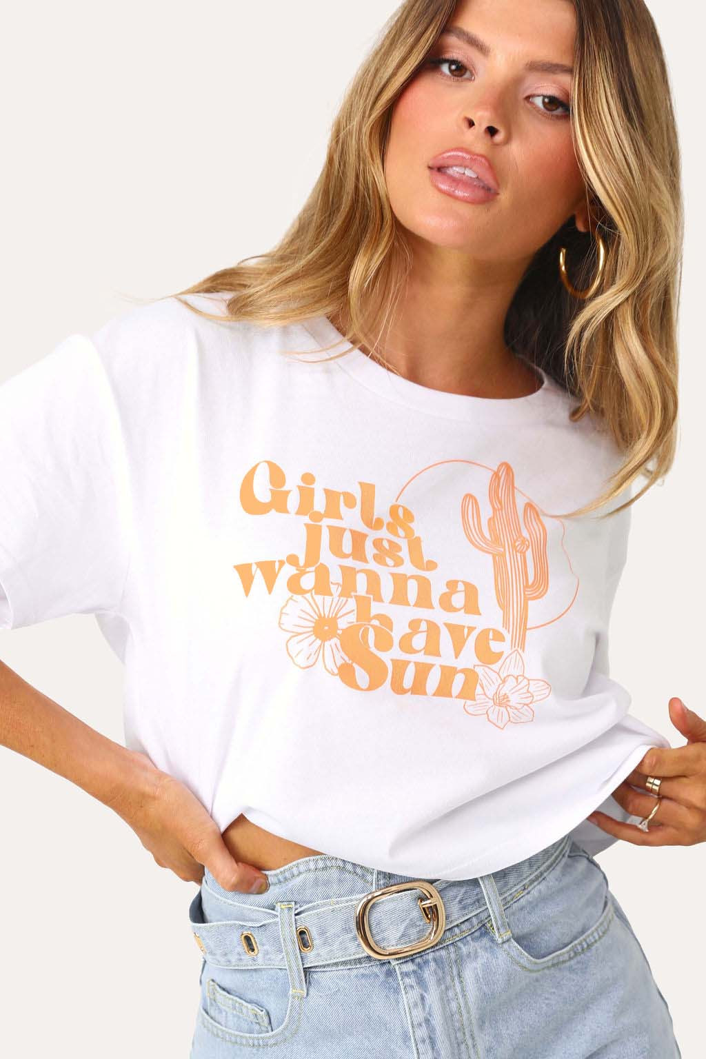 GIRLS JUST WANNA HAVE SUN SHORT SLEEVE TEE | Kittenish